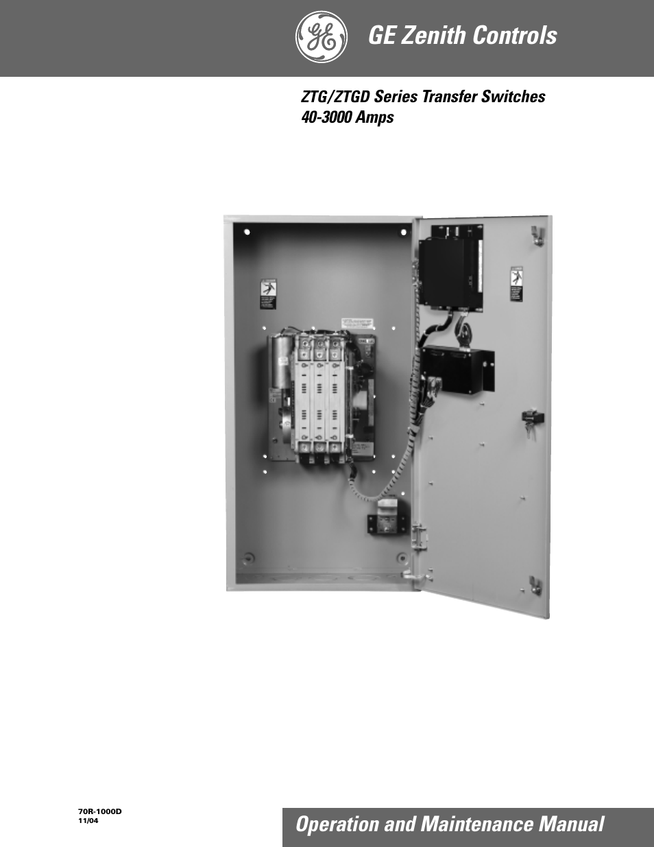 GE ZTGD Series Transfer Switches 40-3000 Amps User Manual | 36 pages