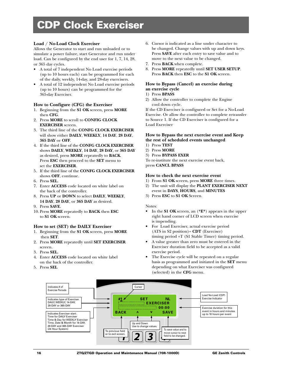 Cdp clock exerciser | GE ZTGD Series Transfer Switches 40-3000 Amps User Manual | Page 16 / 36