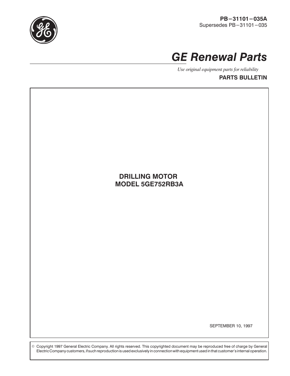 GE 5GE752RB3A User Manual | 10 pages