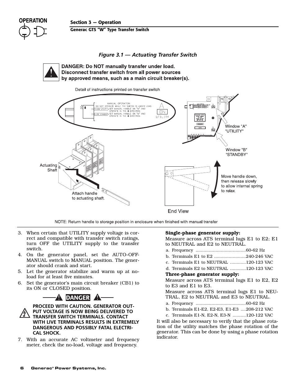 Danger | Generac Power Systems 004635-1 User Manual | Page 8 / 20