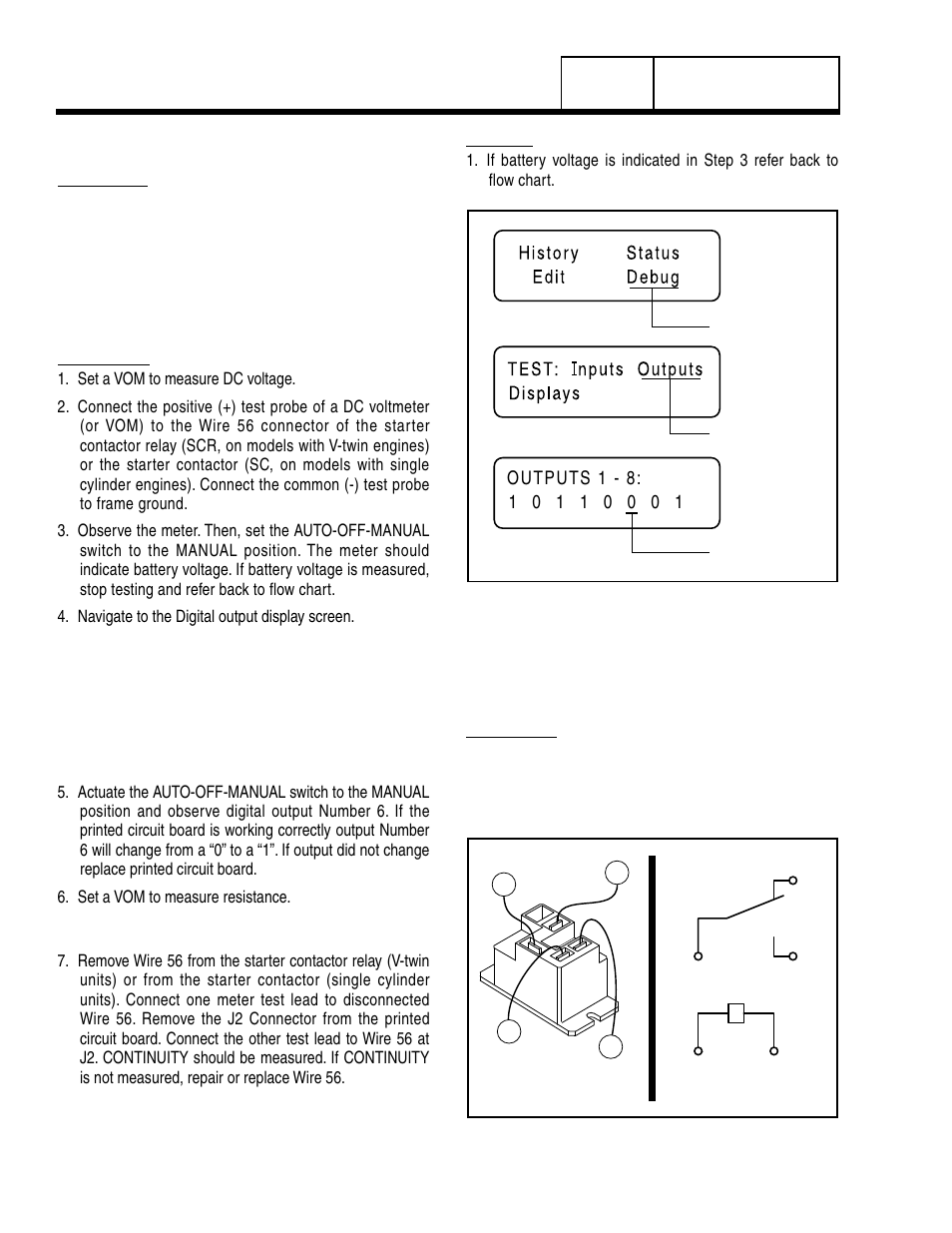 Test 62 – check wire 56 voltage | Generac Power Systems 8 kW LP User Manual | Page 128 / 192