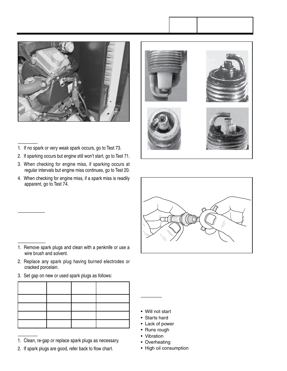 Test 71 – check spark plugs | Generac Power Systems 8 kW LP User Manual | Page 138 / 192