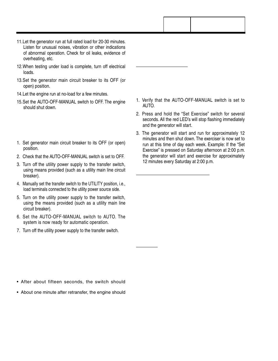 Checking automatic operation, Setting the exercise timer | Generac Power Systems 8 kW LP User Manual | Page 152 / 192