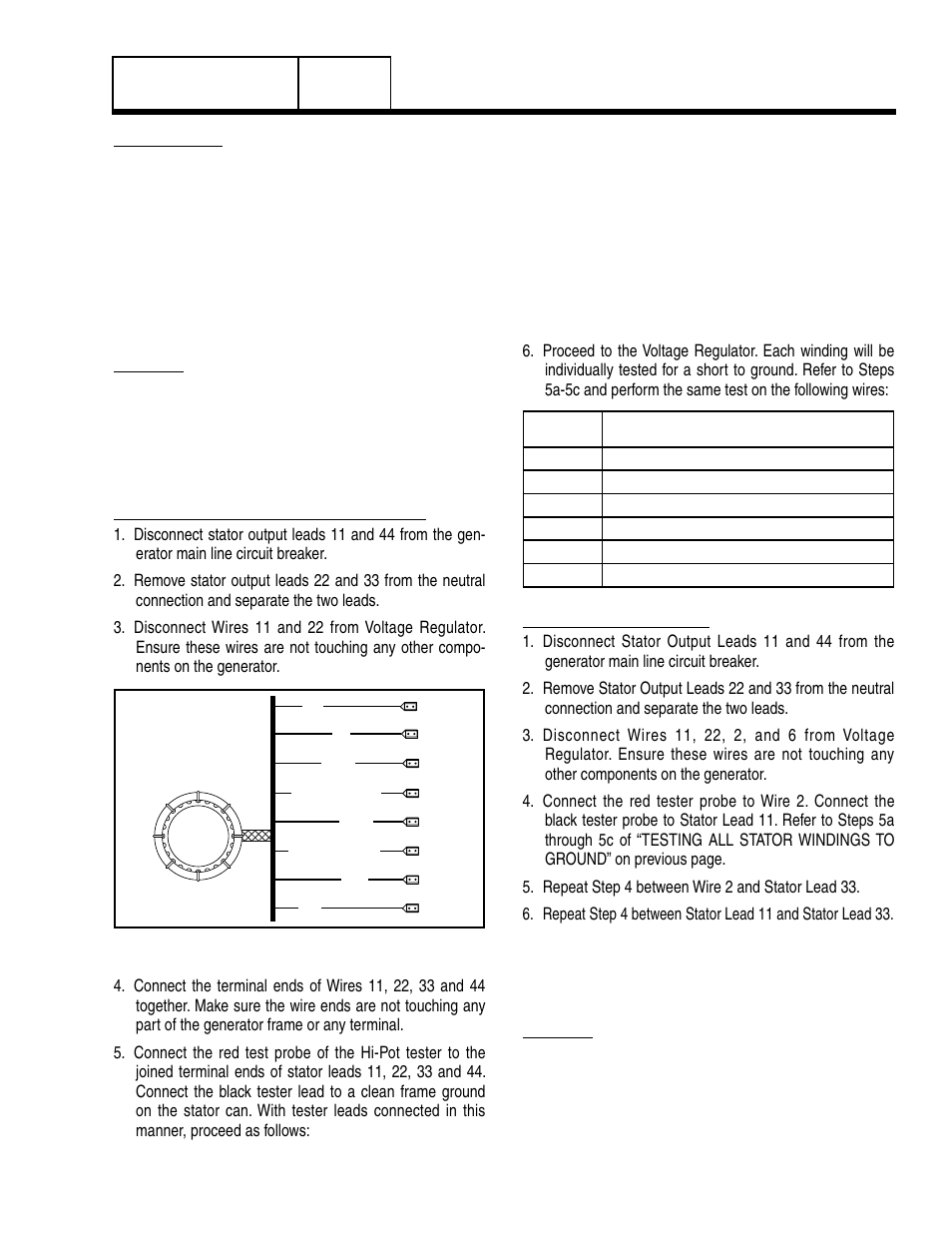 Stator insulation resistance test (12-20 kw), Stator insulation resistance test (8-10 kw) | Generac Power Systems 8 kW LP User Manual | Page 25 / 192