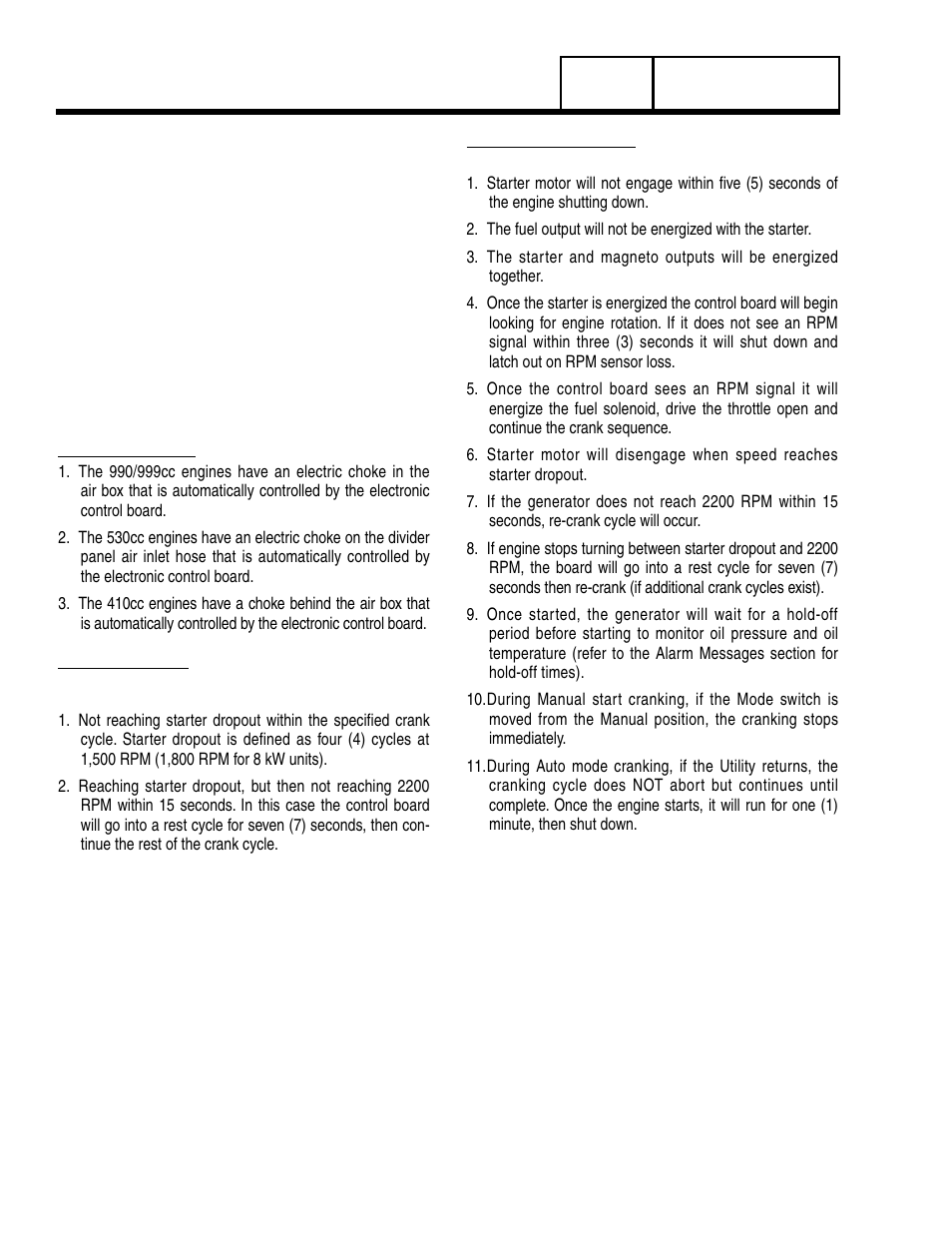 Overcrank shutdown | Generac Power Systems 8 kW LP User Manual | Page 28 / 192