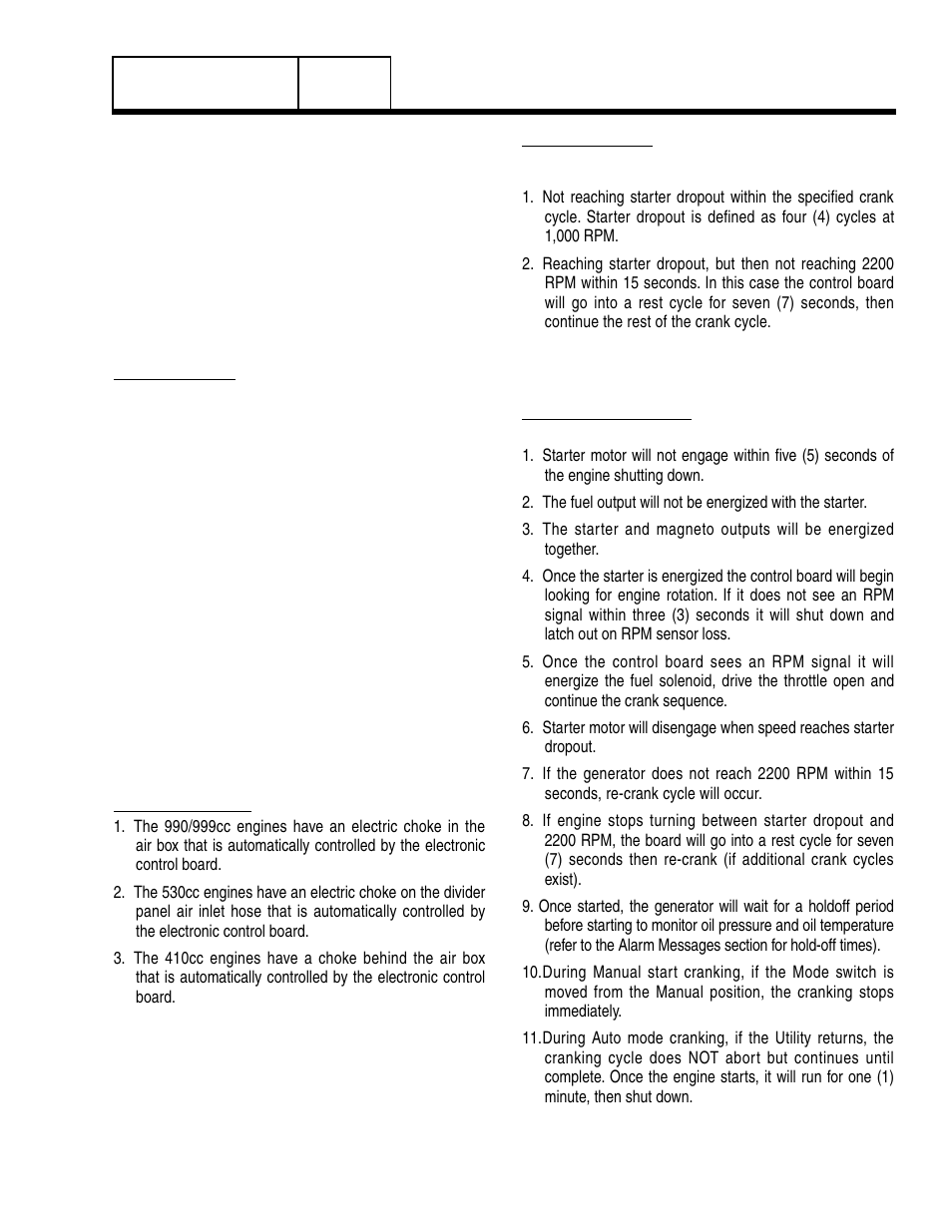 8 automatic operating parameters, Introduction, Automatic operating sequences | Generac Power Systems 8 kW LP User Manual | Page 31 / 192