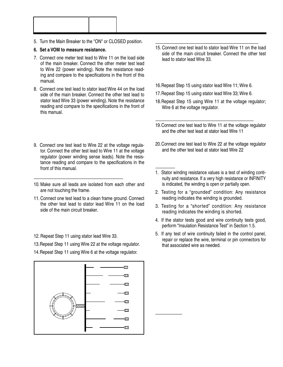 Test 8 – test brushless stator | Generac Power Systems 8 kW LP User Manual | Page 47 / 192