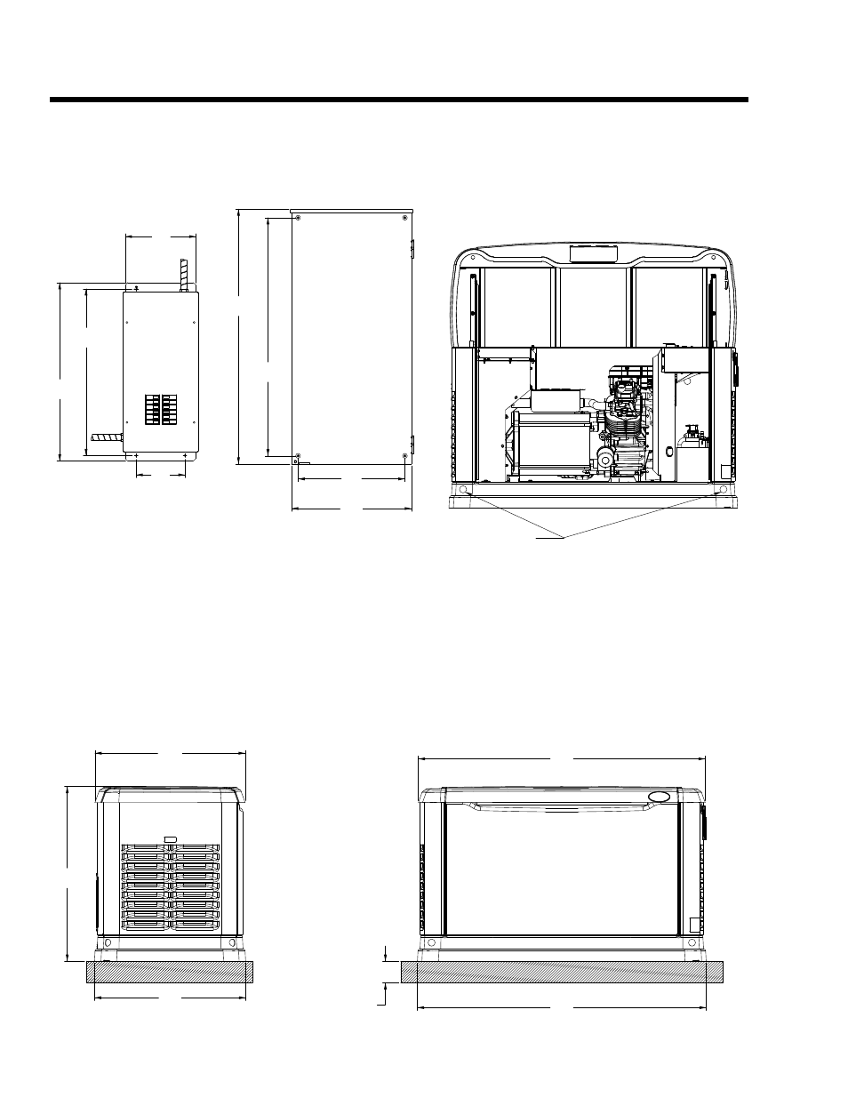 Mounting dimensions, Do not lift by roof, Specifications | Transfer switch 8kw - 17kw (if supplied), Transfer switch 20kw (if supplied), Page 6 | Generac Power Systems 8 kW LP User Manual | Page 8 / 192