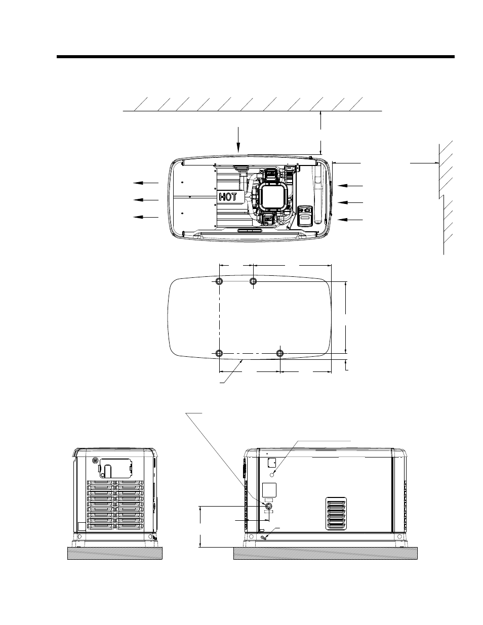 Do not lift by roof, Specifications, Mounting dimensions | Transfer switch 8kw - 17kw (if supplied), Transfer switch 20kw (if supplied), Page 7 | Generac Power Systems 8 kW LP User Manual | Page 9 / 192