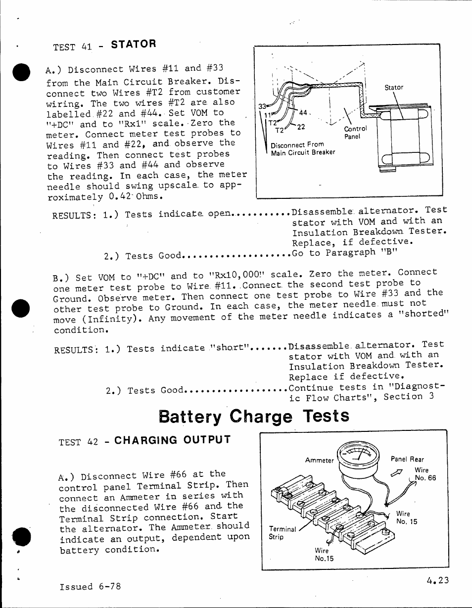 Battery charge tests | Generac Power Systems TXP User Manual | Page 44 / 91