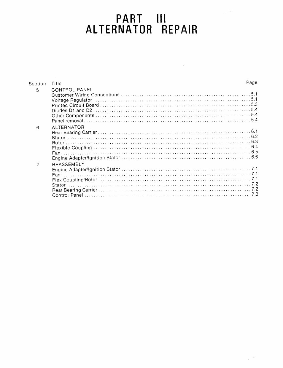 Part iii, Alternator repair, Part iii alternator repair | Generac Power Systems TXP User Manual | Page 47 / 91