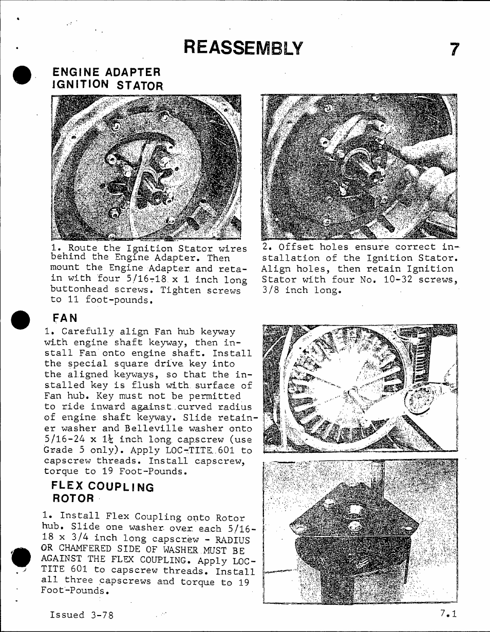 Reassembly 7, Issued 3-78 | Generac Power Systems TXP User Manual | Page 60 / 91