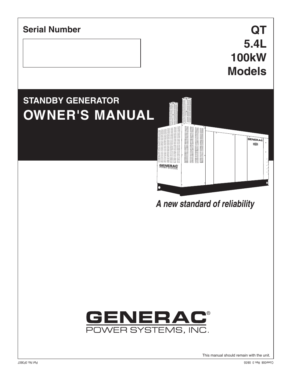 Generac QT 5.4L User Manual | 76 pages
