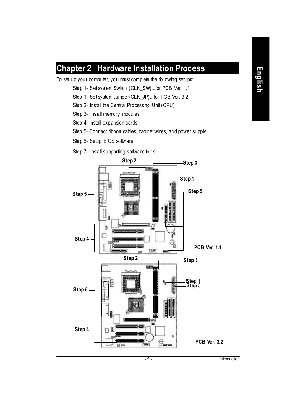 Chapter 2 hardware installation process, English | GIGABYTE GA-7vkml User Manual | Page 13 / 104