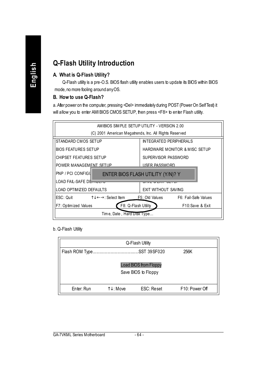 English, Q-flash utility introduction | GIGABYTE GA-7vkml User Manual | Page 68 / 104