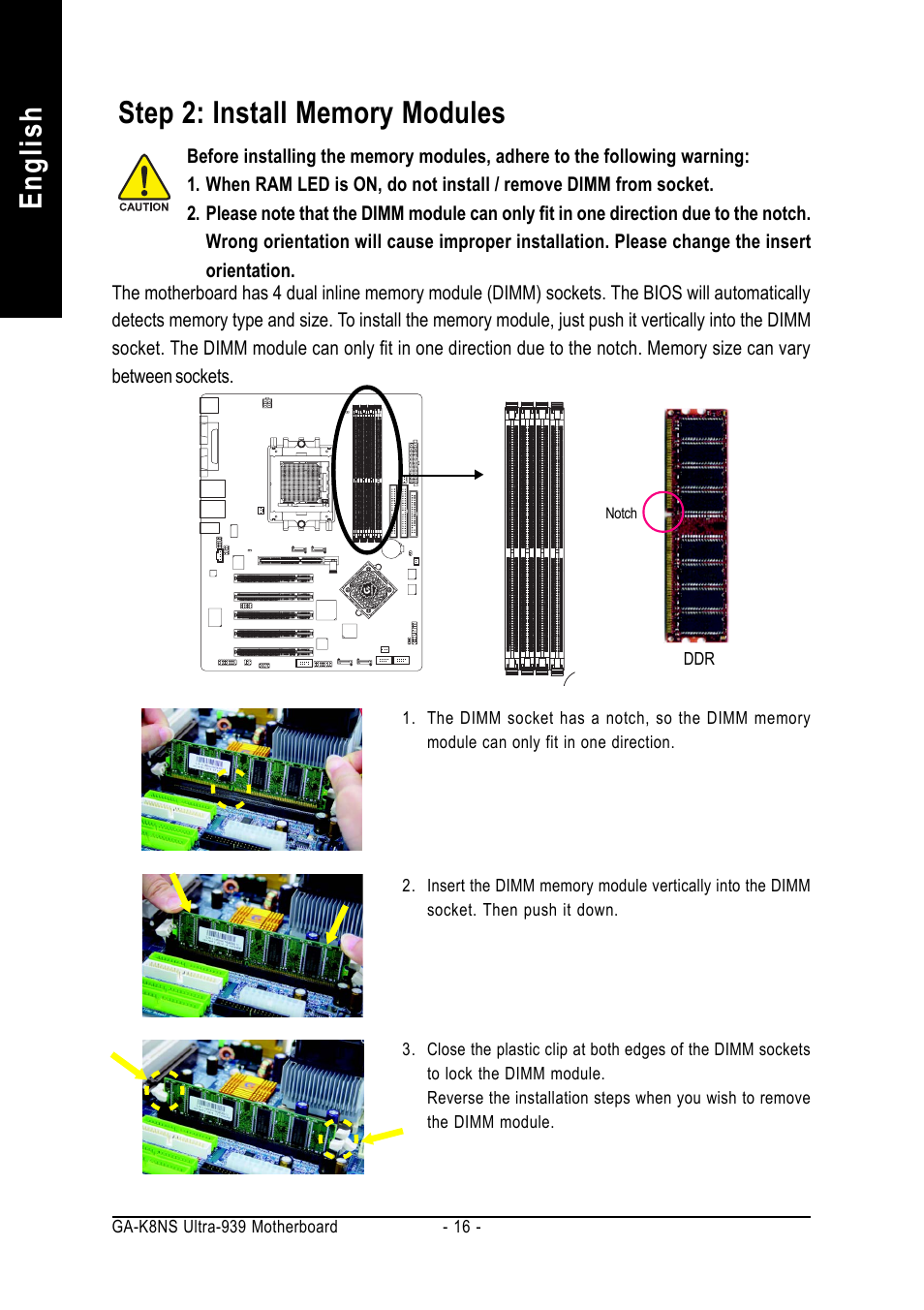 English | GIGABYTE GA-K8NS ULTRA-939 User Manual | Page 16 / 96