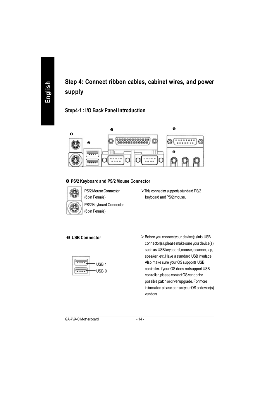 Step4-1 : i/o back panel introduction | GIGABYTE GA-7VAC User Manual | Page 18 / 96