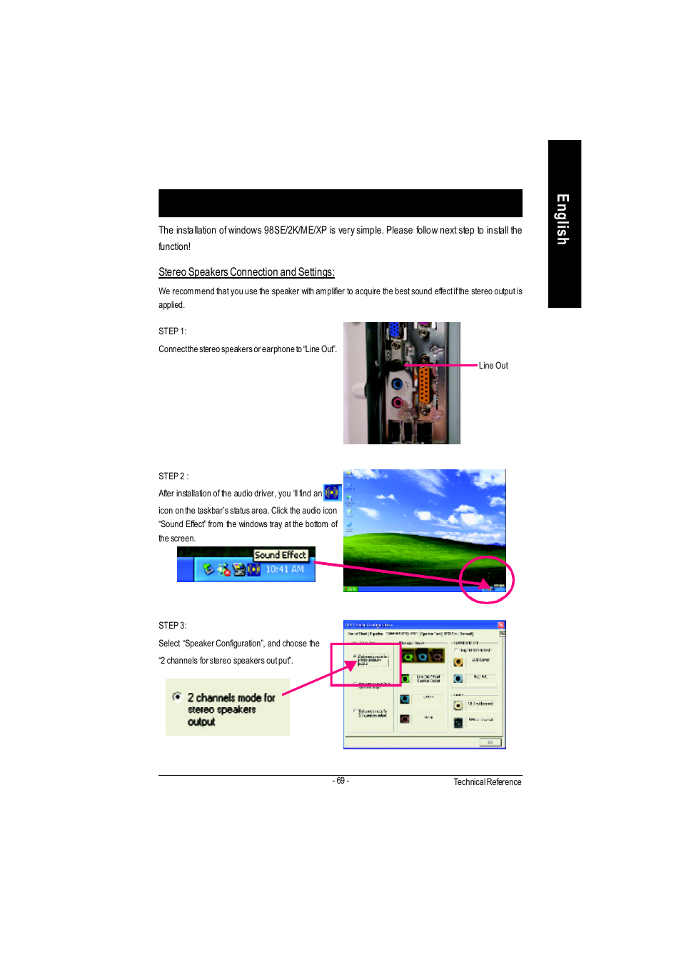 /4-/6-channel audio function introduction, English revision history | GIGABYTE GA-7VAC User Manual | Page 73 / 96
