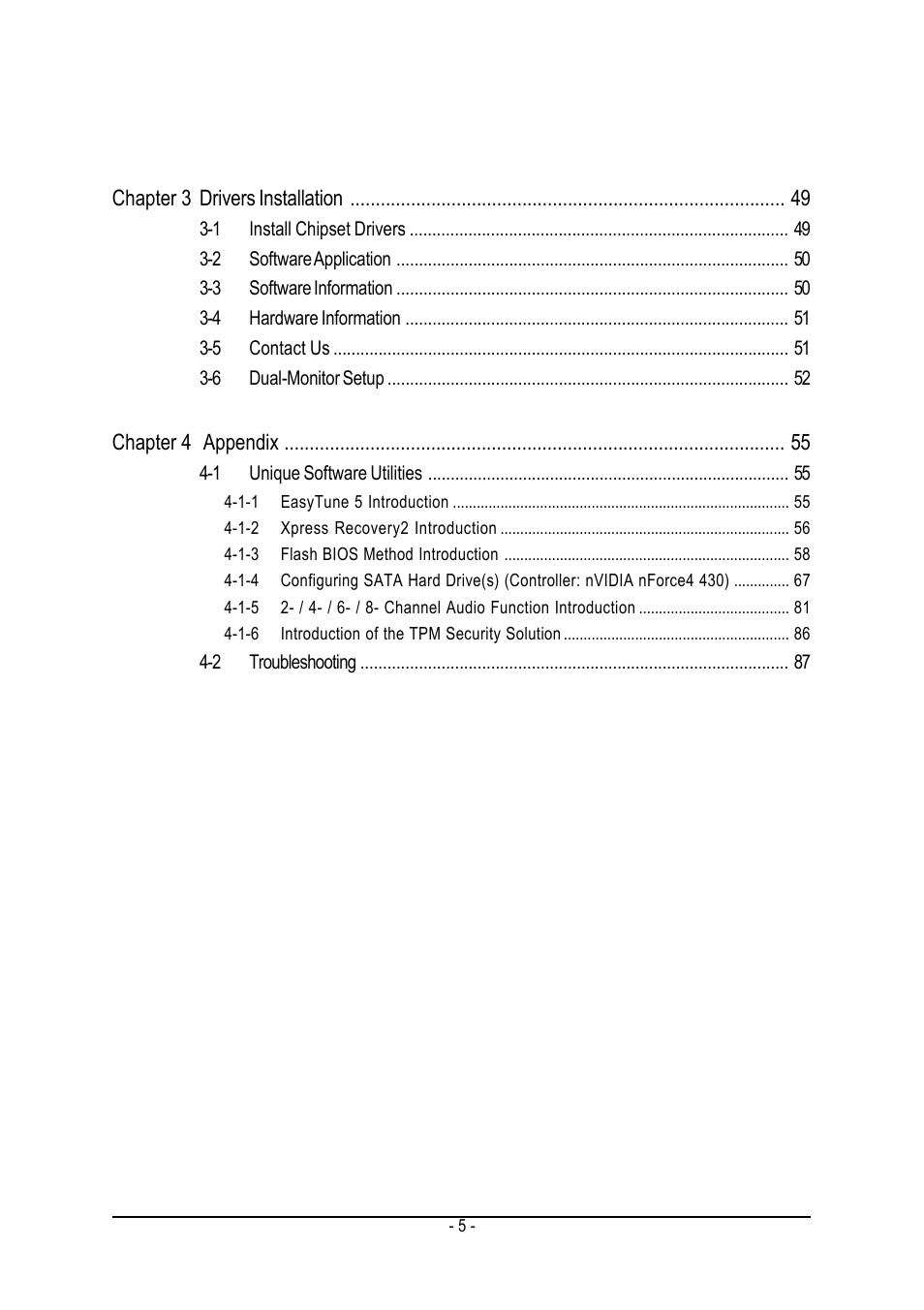 GIGABYTE AMD Socket 939 Processor Motherboard GA-K8N51PVM9-RH User Manual | Page 5 / 96