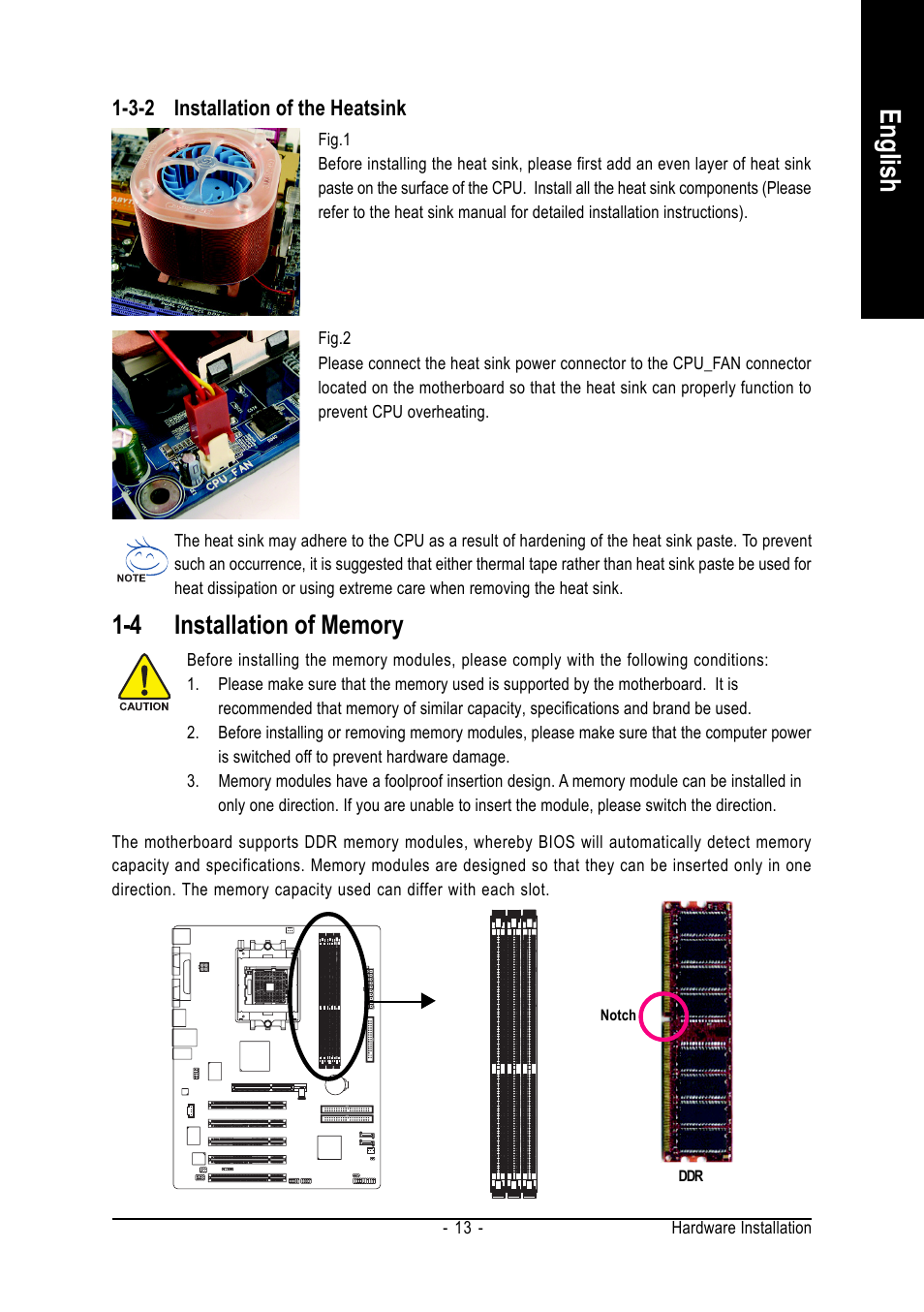 English | GIGABYTE AMD Socket 754 Processor Motherboard GA-K8VT800-RH User Manual | Page 13 / 80