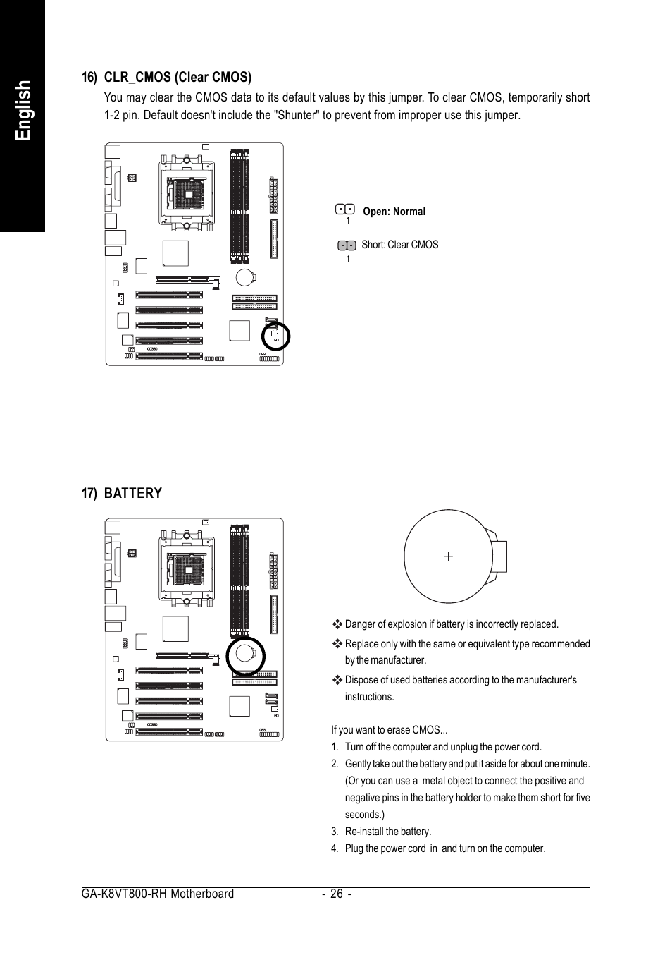 English | GIGABYTE AMD Socket 754 Processor Motherboard GA-K8VT800-RH User Manual | Page 26 / 80