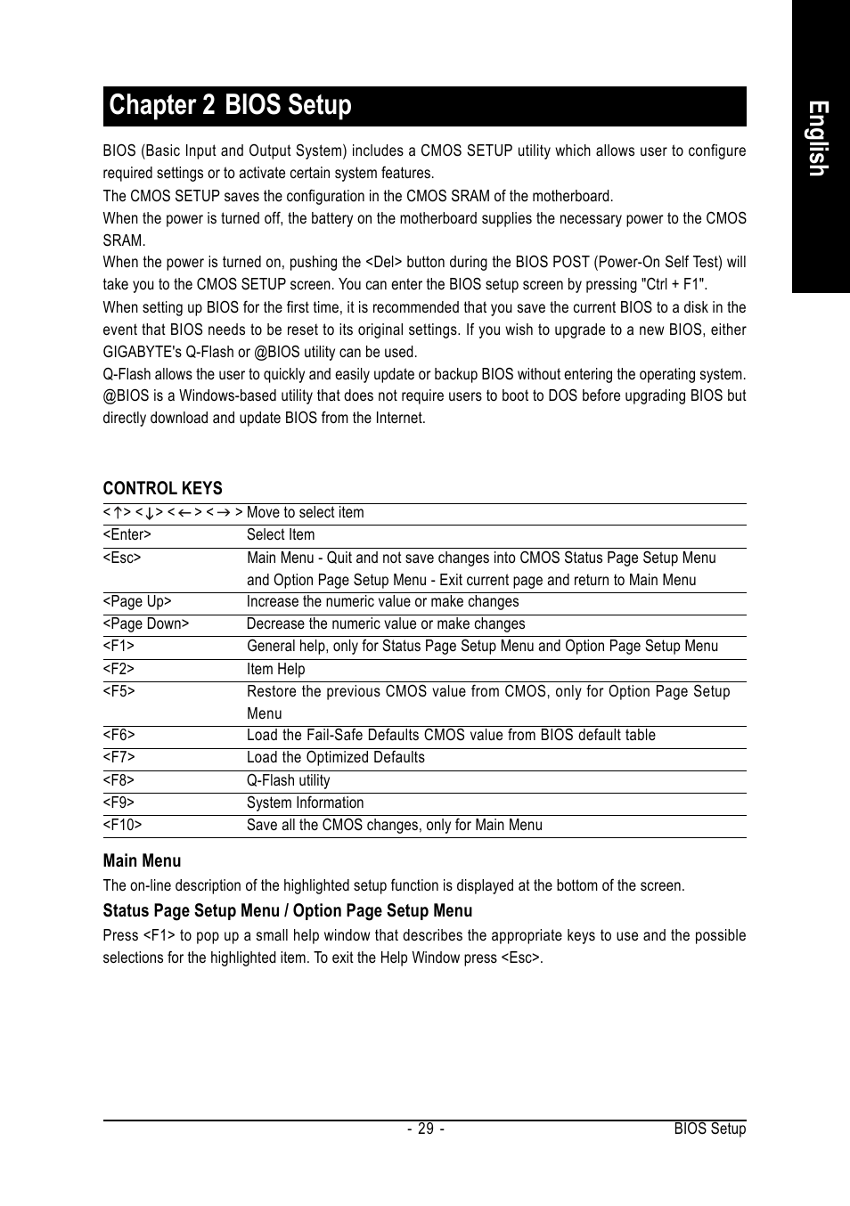 Chapter 2 bios setup, English | GIGABYTE AMD Socket 754 Processor Motherboard GA-K8VT800-RH User Manual | Page 29 / 80