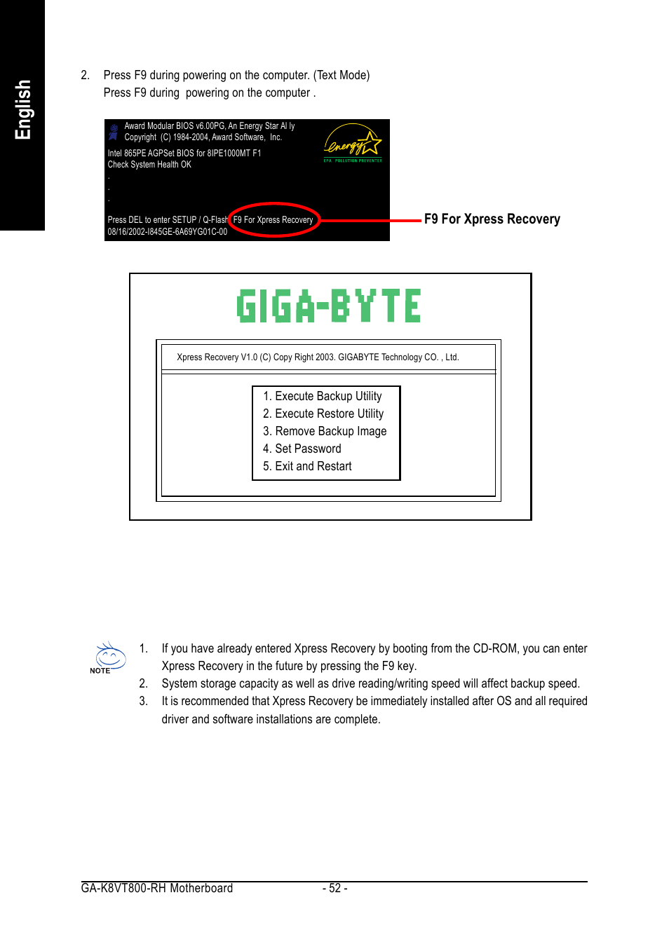English | GIGABYTE AMD Socket 754 Processor Motherboard GA-K8VT800-RH User Manual | Page 52 / 80