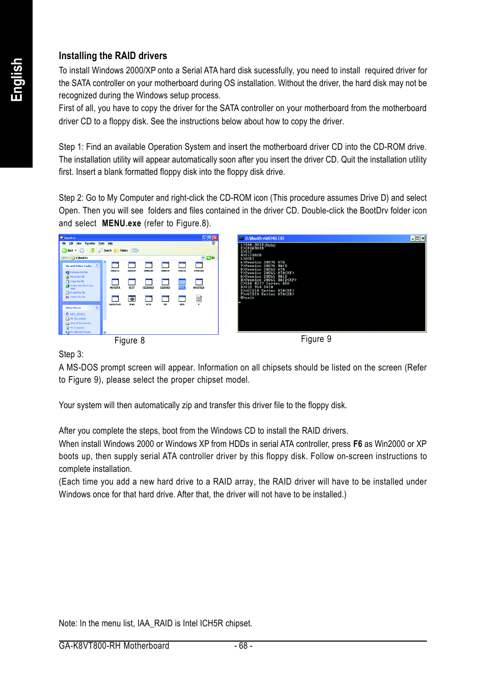 English | GIGABYTE AMD Socket 754 Processor Motherboard GA-K8VT800-RH User Manual | Page 68 / 80
