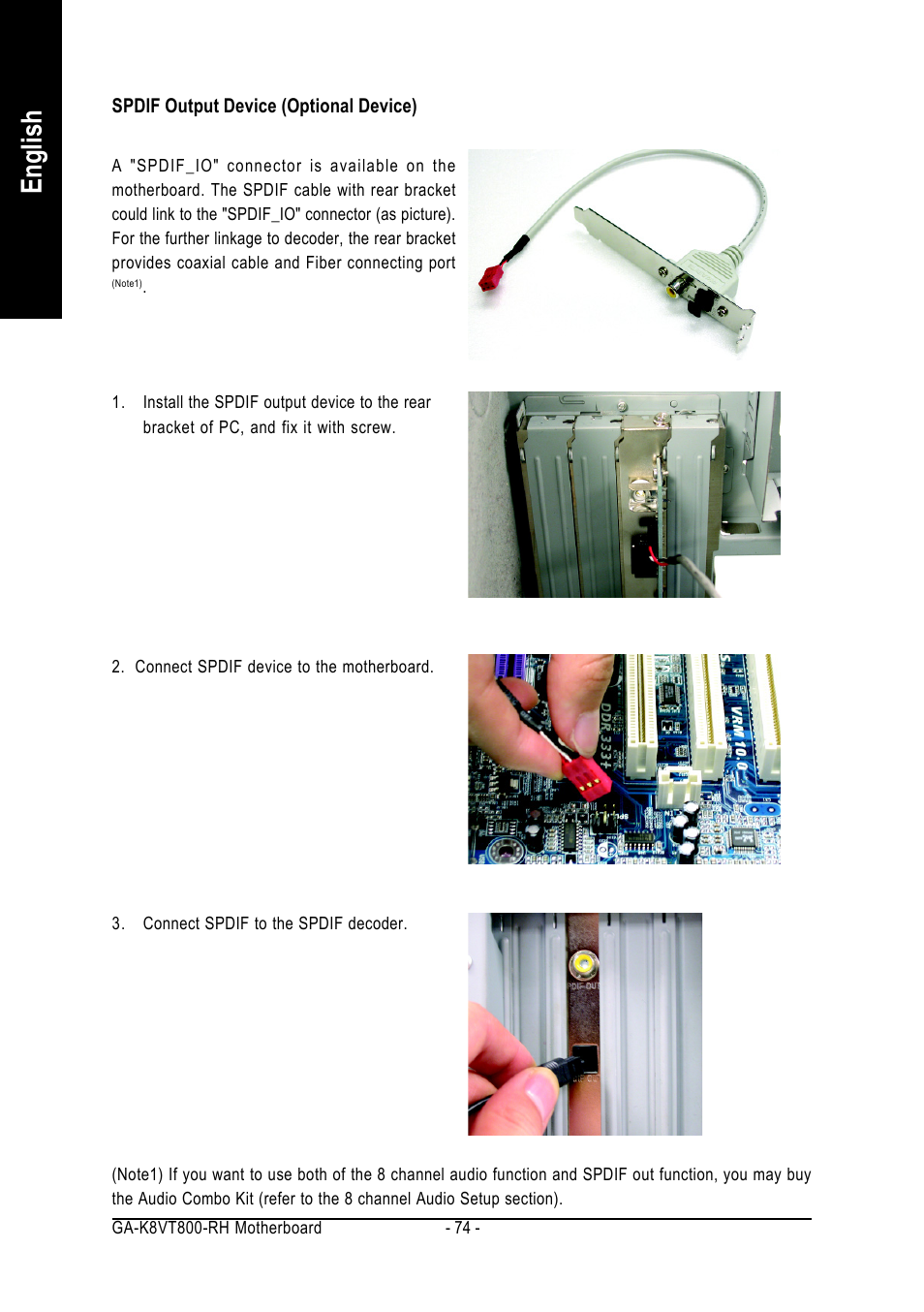 English | GIGABYTE AMD Socket 754 Processor Motherboard GA-K8VT800-RH User Manual | Page 74 / 80
