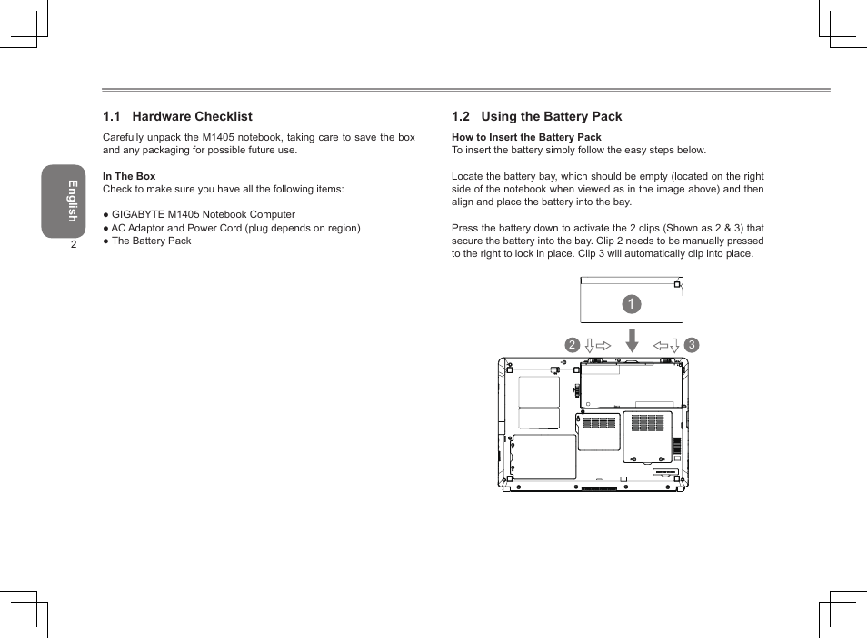 GIGABYTE M1405 User Manual | Page 12 / 65