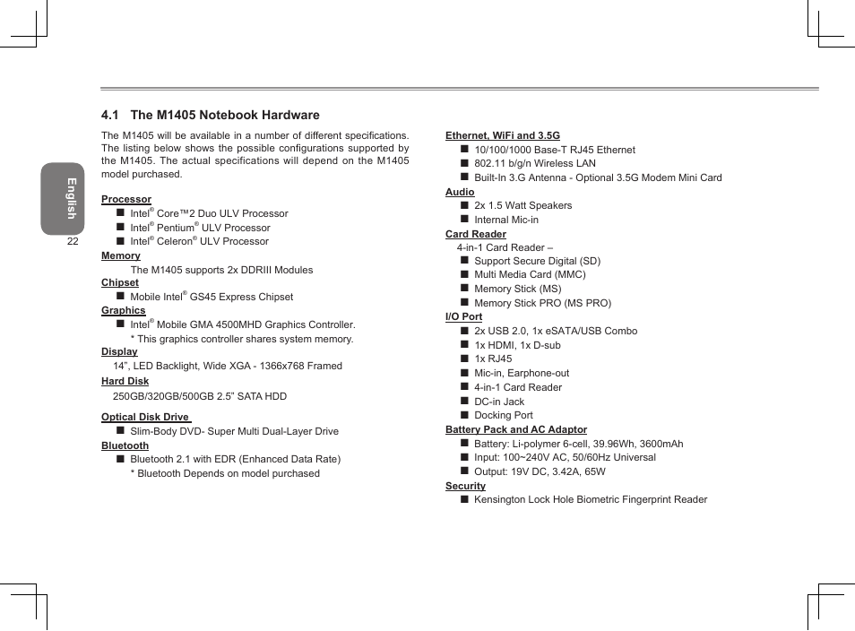 GIGABYTE M1405 User Manual | Page 32 / 65