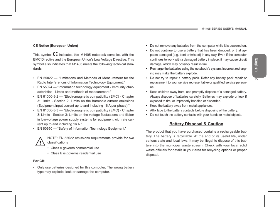 GIGABYTE M1405 User Manual | Page 5 / 65