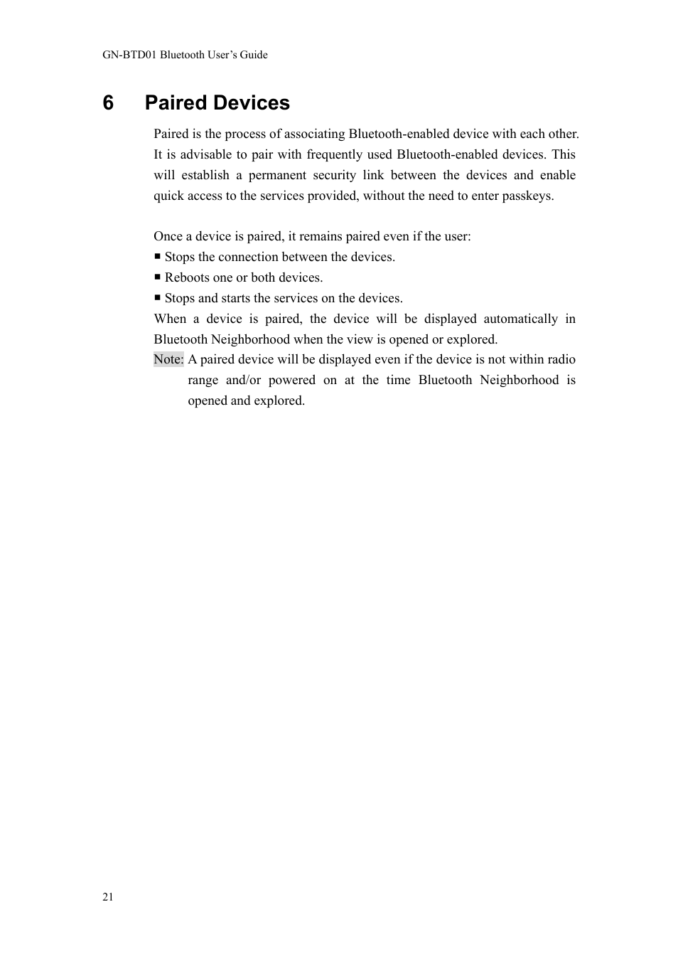 6 paired devices | GIGABYTE GN-BTD01 User Manual | Page 24 / 28