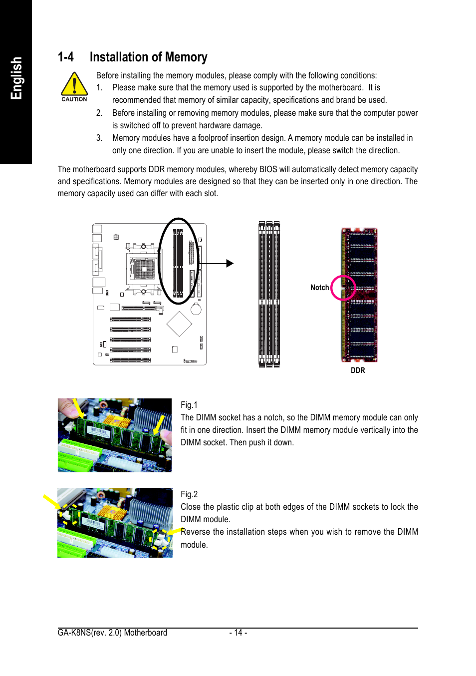 English | GIGABYTE GA-K8NS User Manual | Page 14 / 80