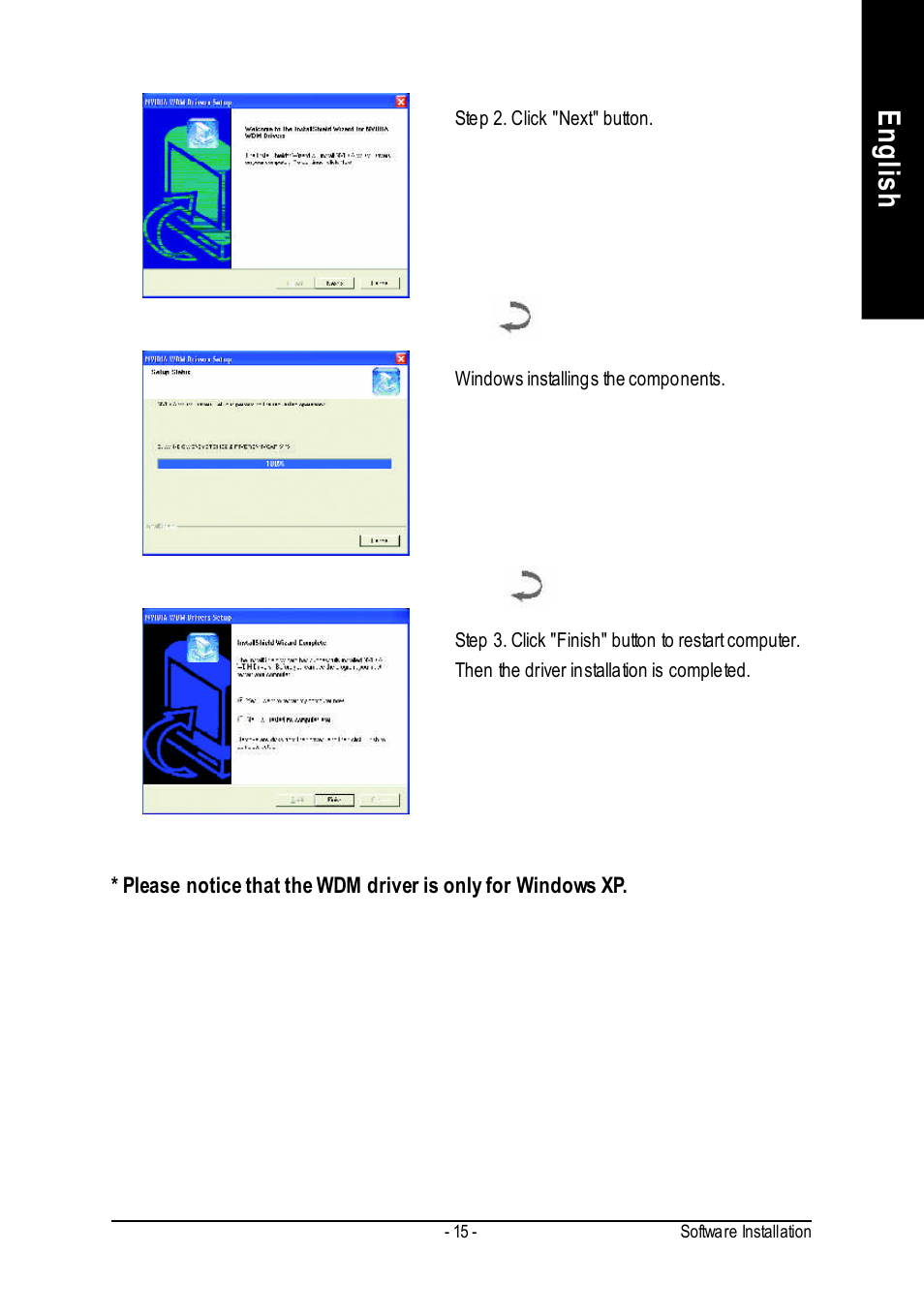 English | GIGABYTE GeForceTM FX 5700 Graphics Accelerator GV-N57256V User Manual | Page 15 / 39