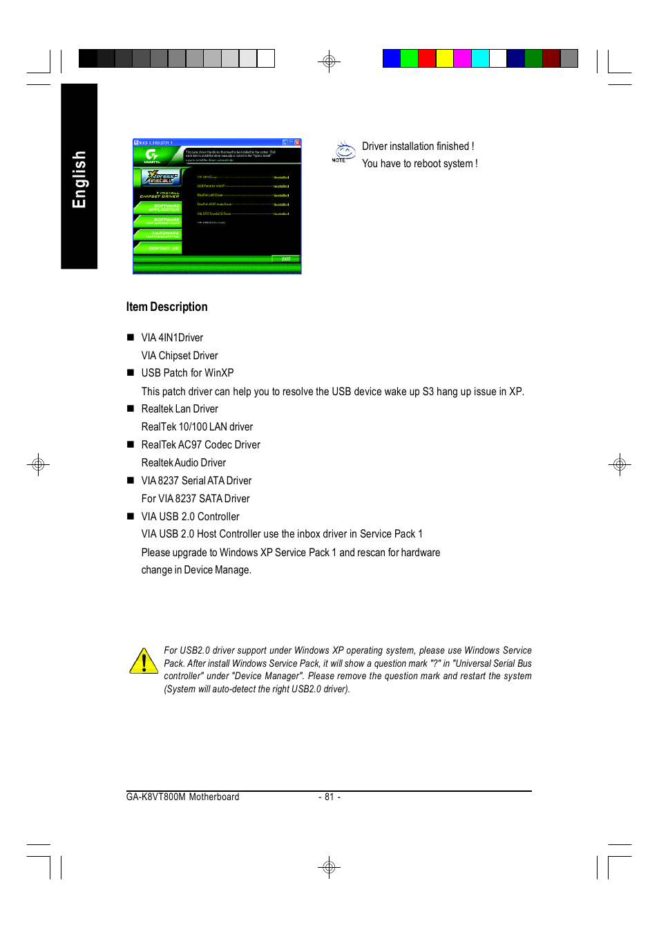 English | GIGABYTE AMD Socket 754 Processor Motherboard GA-K8VT800M User Manual | Page 81 / 96