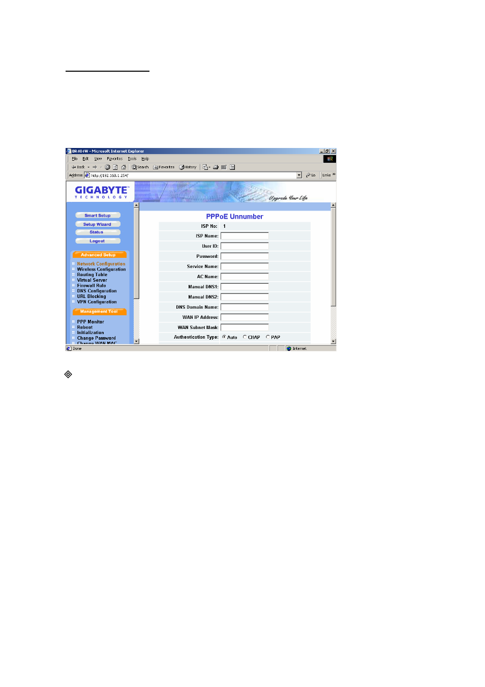 Pppoe unnumber | GIGABYTE GN-BR404W User Manual | Page 59 / 109