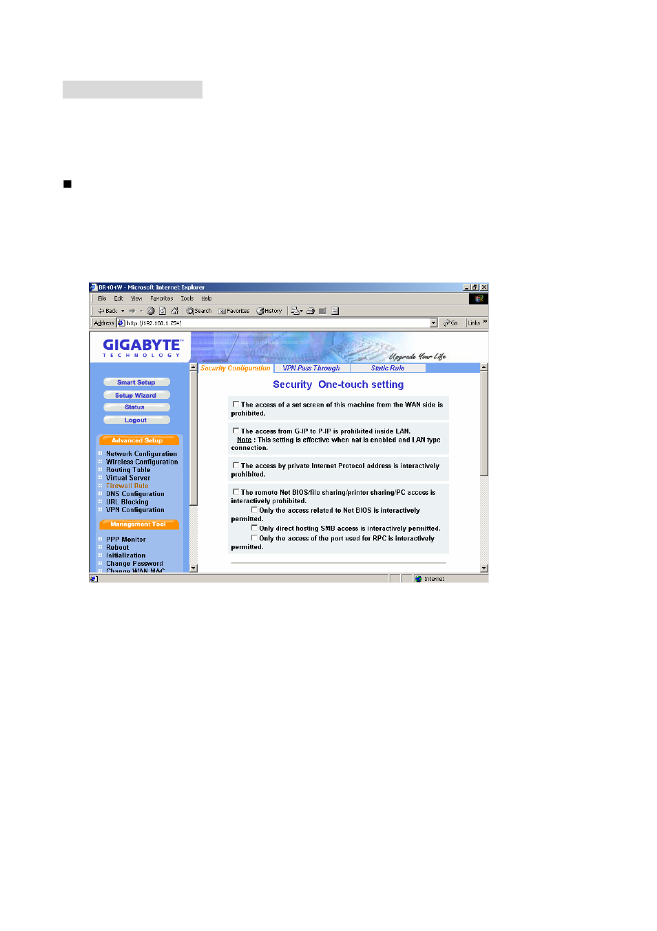 4-5. firewall rule | GIGABYTE GN-BR404W User Manual | Page 75 / 109