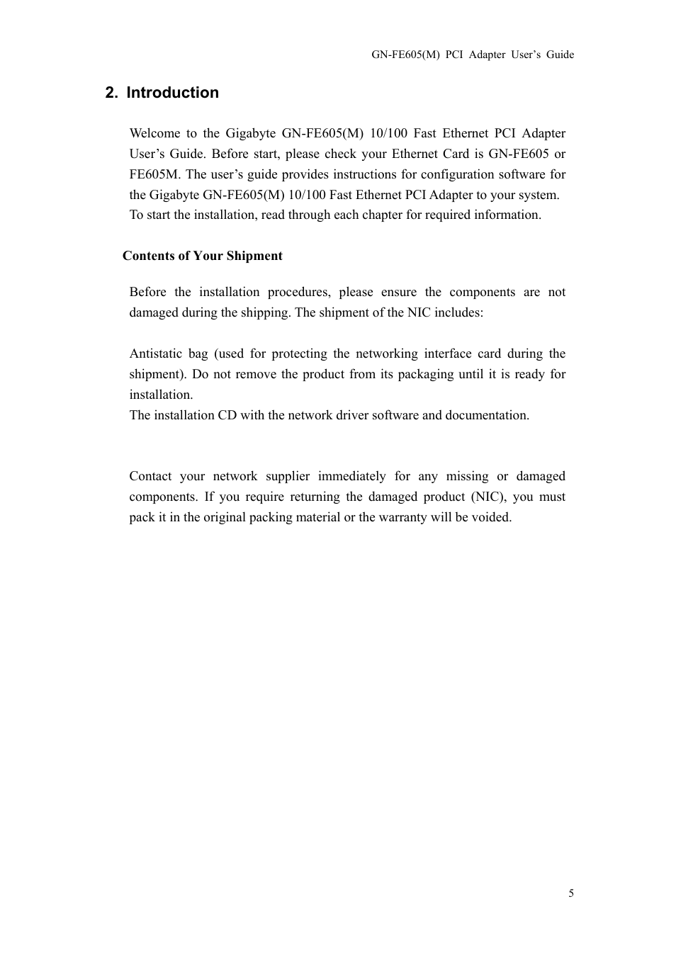 GIGABYTE GN-FE605 User Manual | Page 7 / 62
