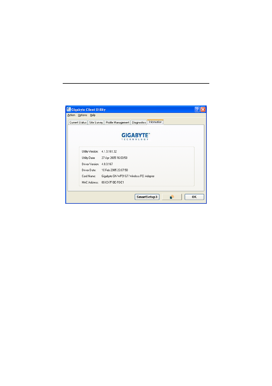 Adapter information tab | GIGABYTE GN-WP01GT User Manual | Page 39 / 50