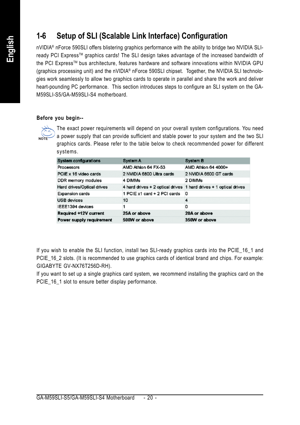 English | GIGABYTE AMD Socket AM2 Processor Motherboard GA-M59SLI-S5 User Manual | Page 20 / 120