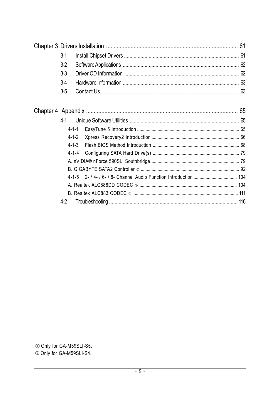 GIGABYTE AMD Socket AM2 Processor Motherboard GA-M59SLI-S5 User Manual | Page 5 / 120