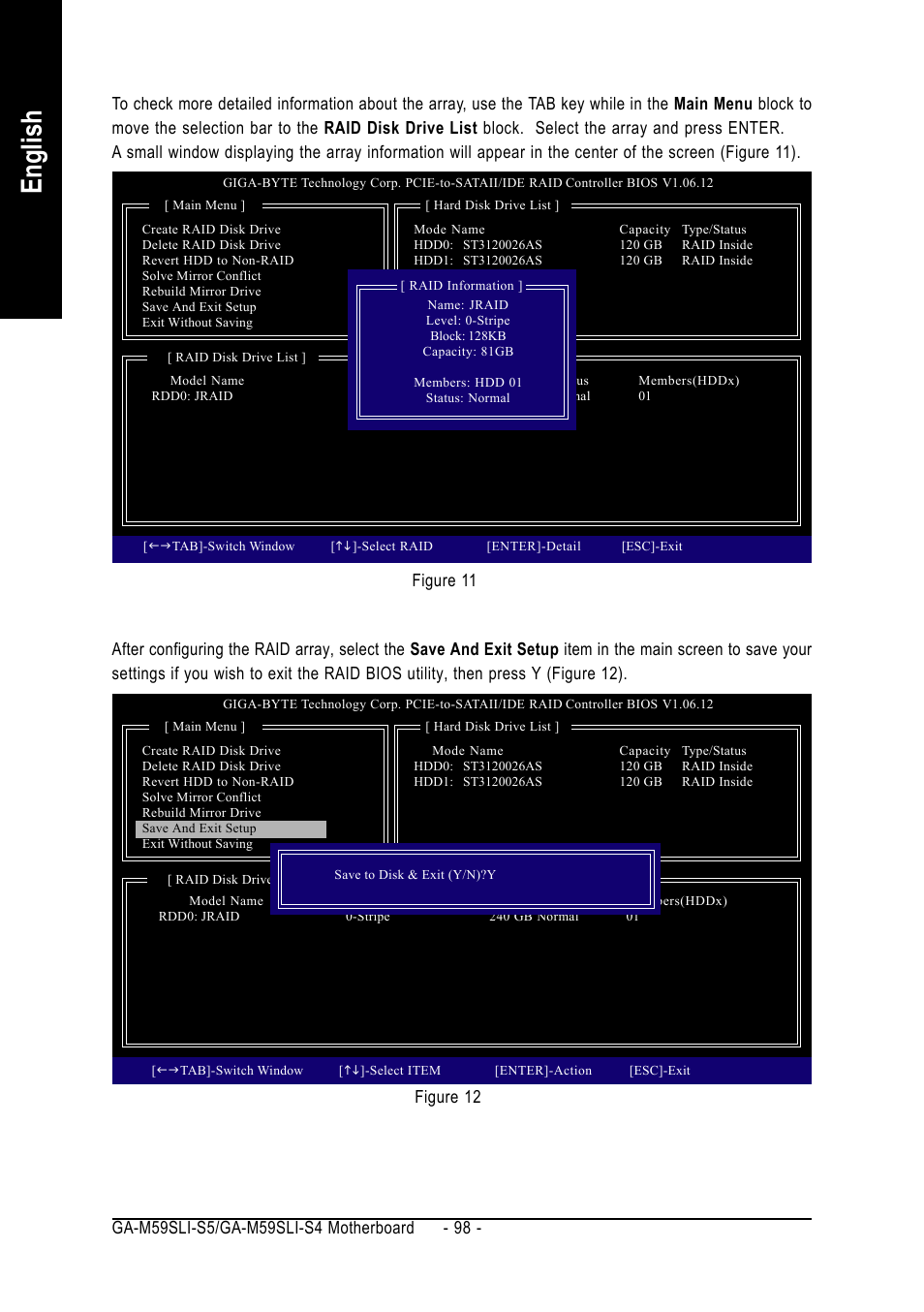English, Figure 11 figure 12 | GIGABYTE AMD Socket AM2 Processor Motherboard GA-M59SLI-S5 User Manual | Page 98 / 120