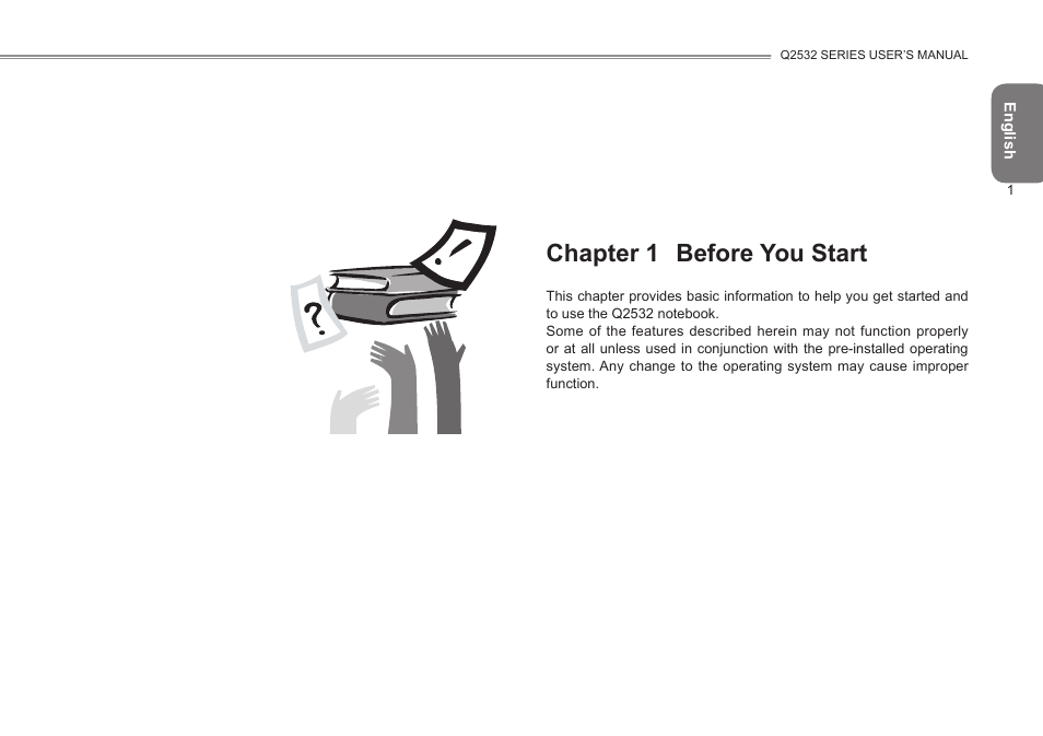 Chapter 1 before you start | GIGABYTE Q2532 User Manual | Page 12 / 40