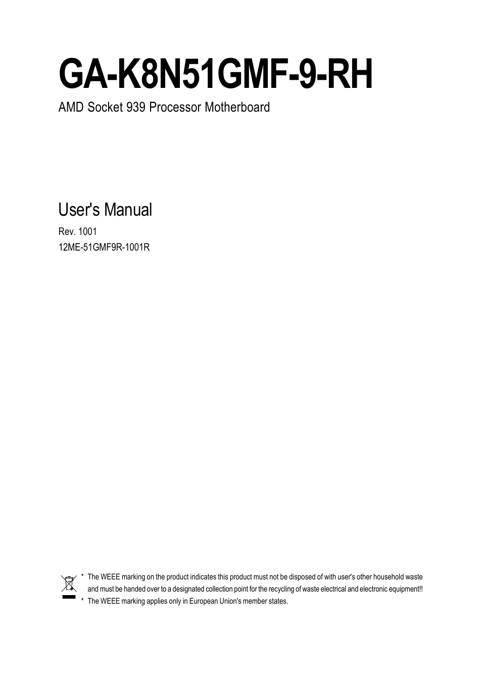 GIGABYTE GA-K8N51GMF-9-RH User Manual | 88 pages