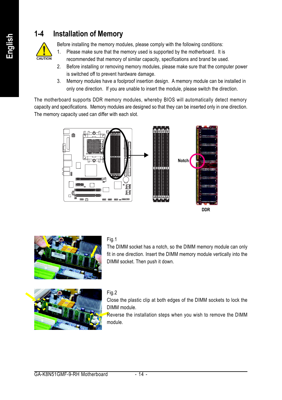 English | GIGABYTE GA-K8N51GMF-9-RH User Manual | Page 14 / 88