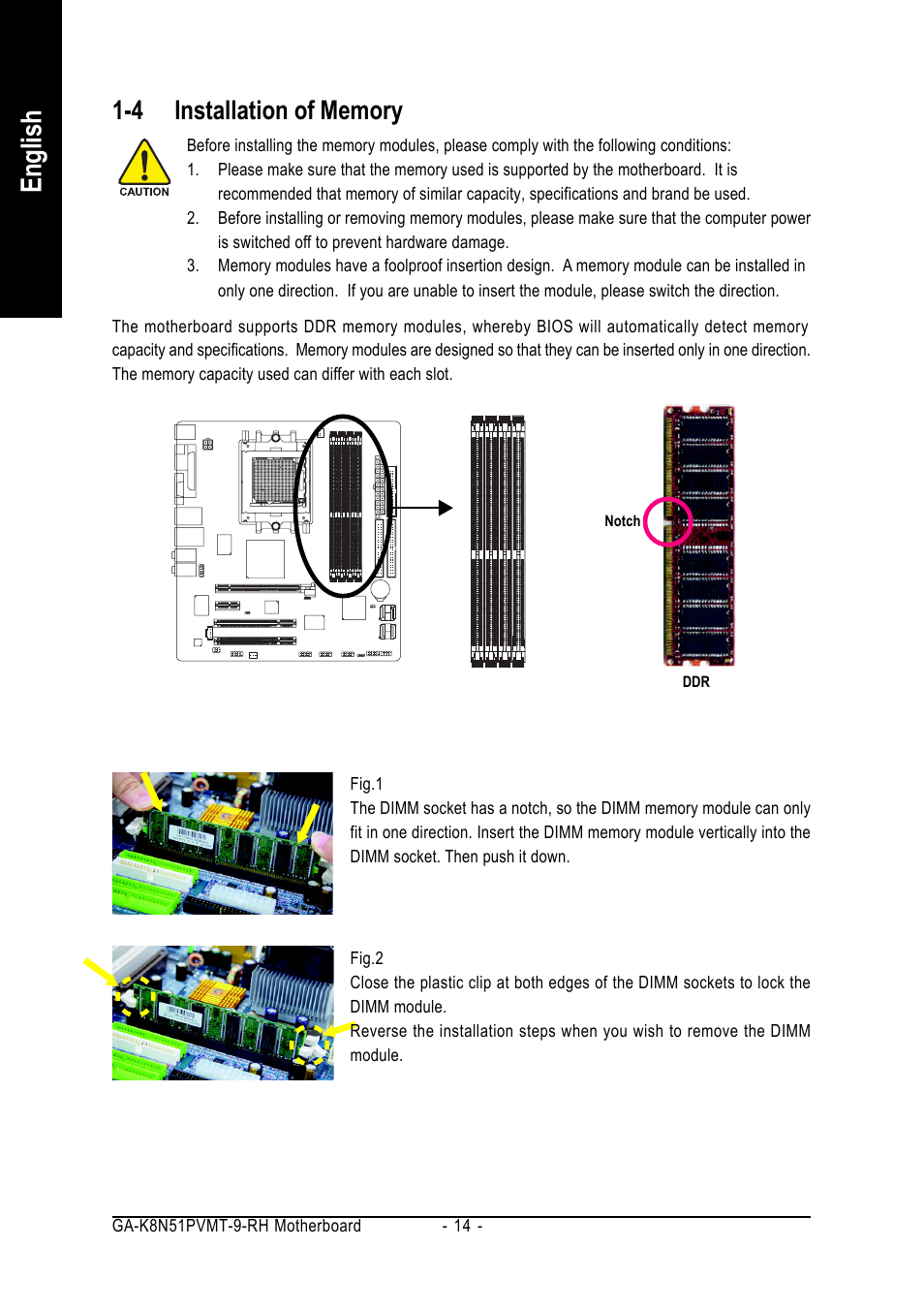 English | GIGABYTE GA-K8N51PVMT-9-RH User Manual | Page 14 / 88