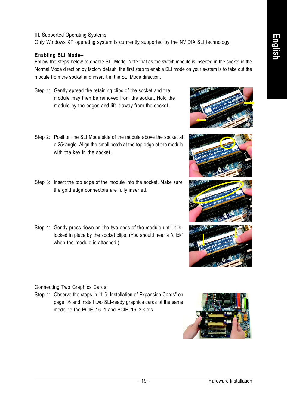 English | GIGABYTE AMD Socket 939 Processor Motherboard GA-K8NXP-SLI User Manual | Page 19 / 88