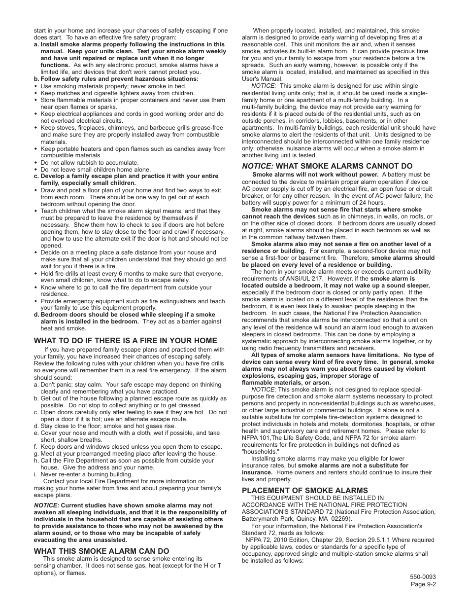Gentek photoelectric smoke alarm 9120 User Manual | Page 2 / 6