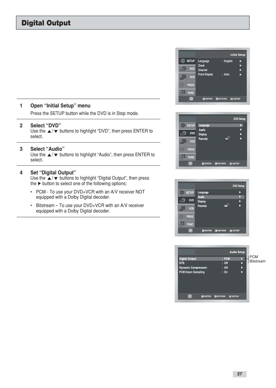 Digital output | Go-Video DV2130 User Manual | Page 27 / 66